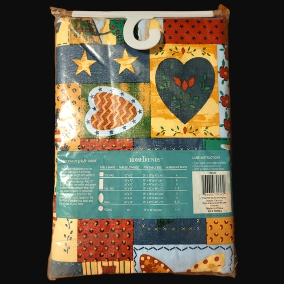 Vtg Tablecloth Home Trends 60" x 84" Oblong Vinyl Flannel Back American Patriot - Picture 2 of 4